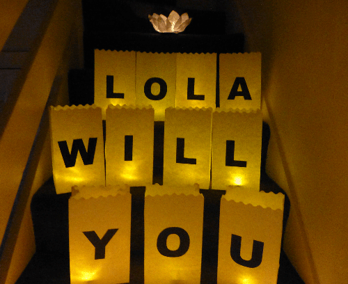 Printed Letters Candle Bags WILL YOU MARRY ME?